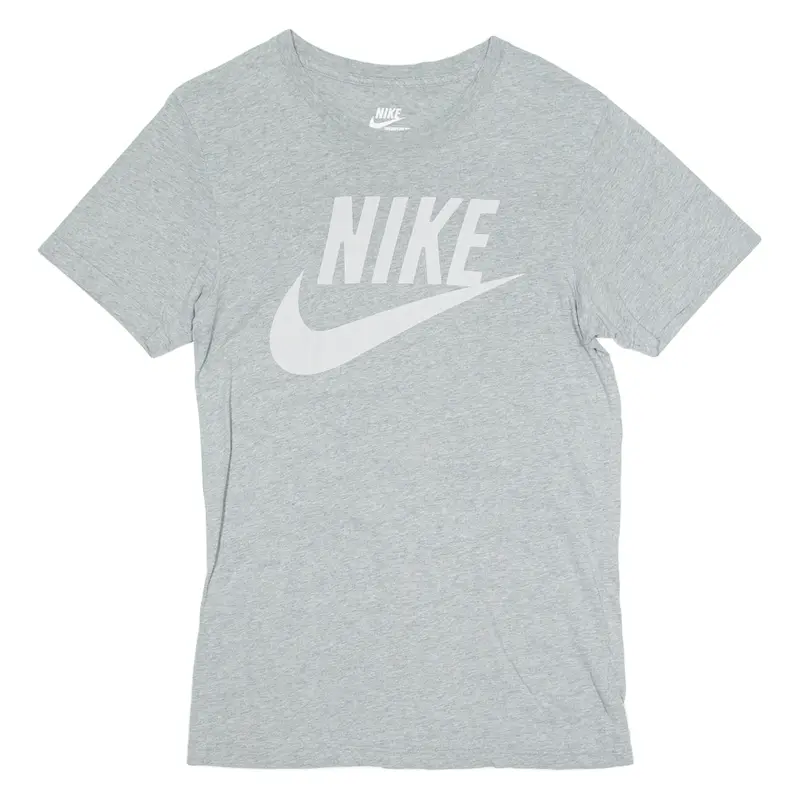 NIKE Slim Fit Mens T-Shirt Grey Crew Neck S