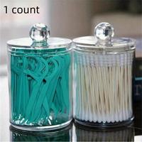 Clear Cotton Swab Storage Box with Lid, 1 Count Portable Q-tip Holder, Compressed Towel Storage Box, Home Organizer for Livin...