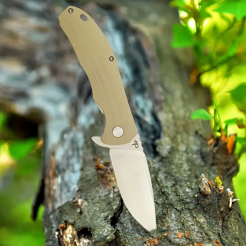 Folding Knife D2 Blade Micarta Handle with Pocket Clip EDC Tactical Knife EDC Multitool Knife (GREEN)-Best Folding Knives for...