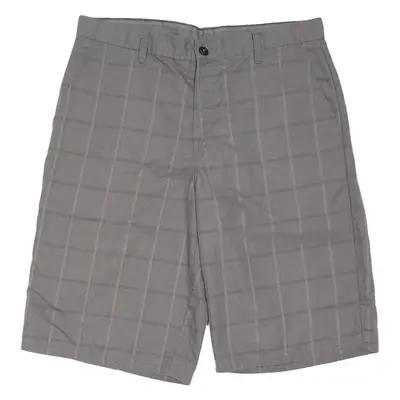 DICKIES Mens Workwear Shorts Grey Relaxed Check M W34