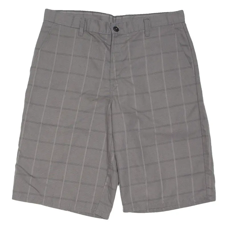 DICKIES Mens Workwear Shorts Grey Relaxed Check M W34