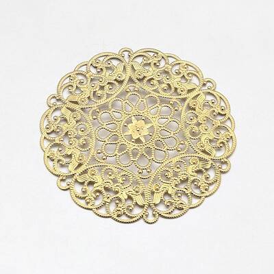 Brass Large Flower Filigree Findings