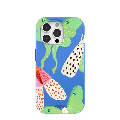 Electric Blue Mothopia iPhone 15 Pro Case