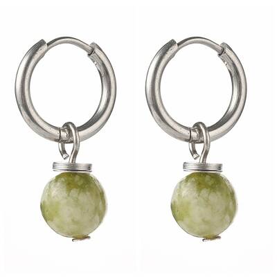 Natural Qinghai Jade Beads Earrings for Girl Women Gift