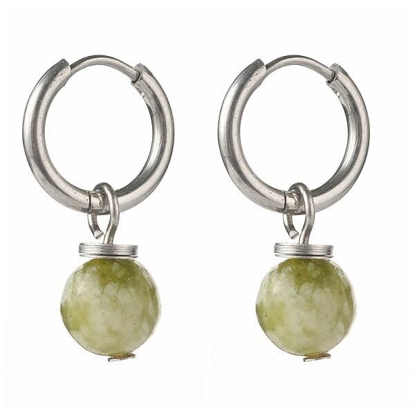 Natural Qinghai Jade Beads Earrings for Girl Women Gift