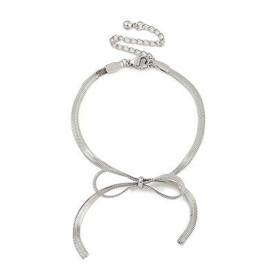 Bowknot 304 Stainless Steel Snake Chain Bracelets for Women