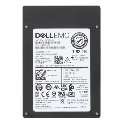 Dell K9T53 | 1.92TB 2.5-inch 12GB/s SAS Read-Intensive SED Hot-Pluggable Solid State Drive for PowerEdge G14 - G16 Servers an...