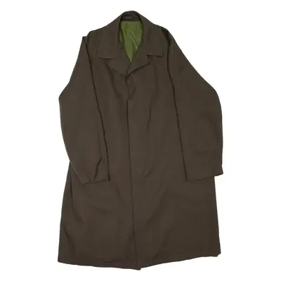 Mens Overcoat Coat Green Wool L