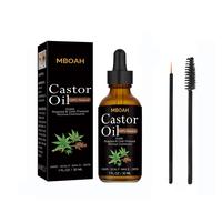 100% Natural Roasted & Cold-pressed Castor Oil with Applicator Tools, Multifunction Strengthening & Thickening Care Oil Kit f...