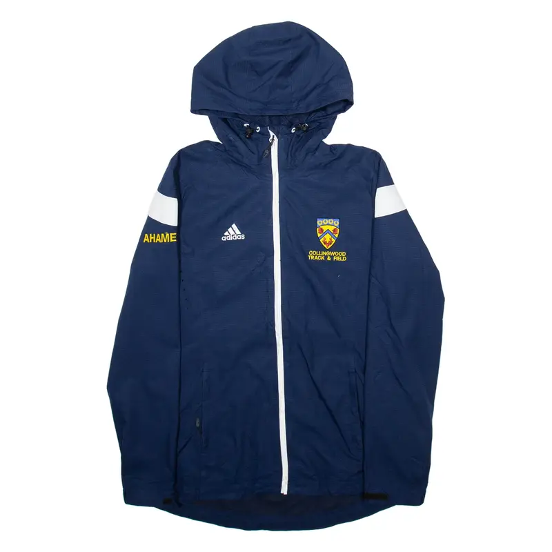ADIDAS Collingwood Track And Field Mens Track Jacket Blue Hooded S