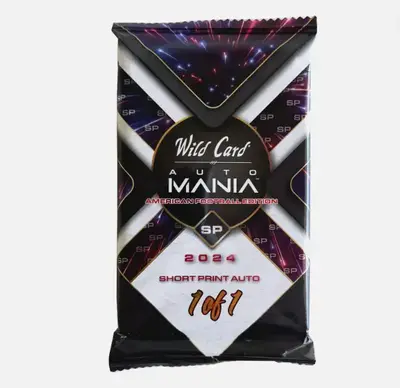 1 of 1 Short Print Auto Pack - 2024 Auto Mania American Football Hobby