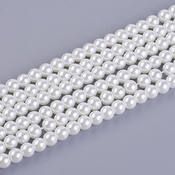 Eco-Friendly Dyed Glass Pearl Round Beads Strands