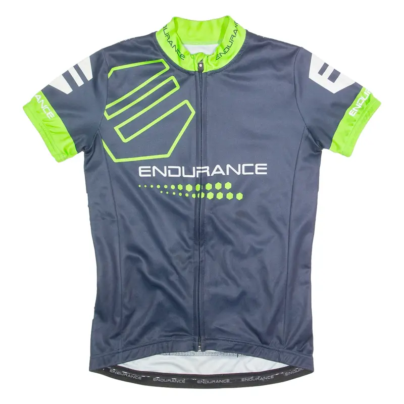 ENDURANCE Cycling Zip Up Boys Jersey Blue High Neck 12Y