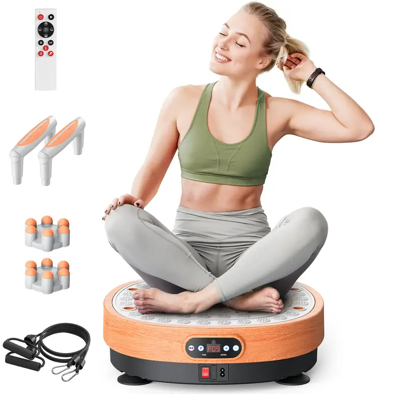 MERACH Round/Square Model Vibration Plate Exercise Machine with massage Lymphatic Drainage Machine Whole Body Workout for Fit...