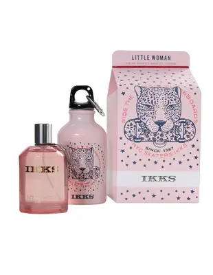 Set Ikks: Little Eau De Toilette for women 100 ml + Little GWP pink glass water bottle