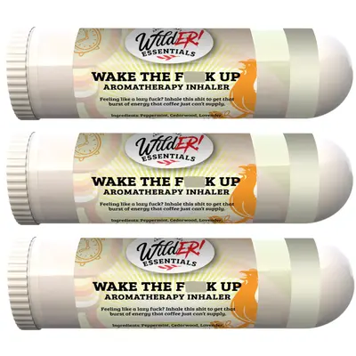 Wilder Essentials 3 Pack of Wake The F Up Aromatherapy Nasal Inhalers Made with All Natural, Premium Grade Essential Oils to ...
