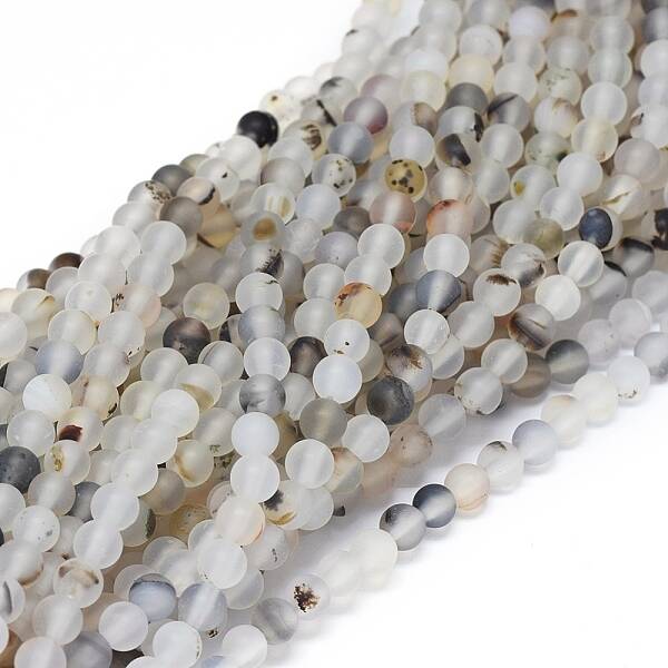 Natural Dendritic Agate Beads Strands