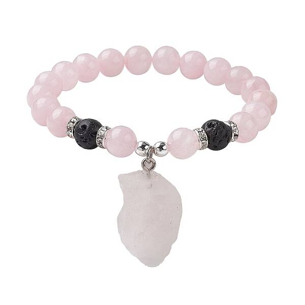 Natural Rose Quartz Beaded Stretch Bracelets