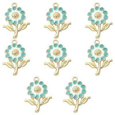 8Pcs Alloy Enamel Pendants