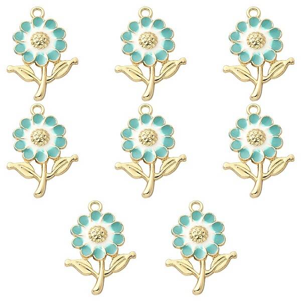 8Pcs Alloy Enamel Pendants