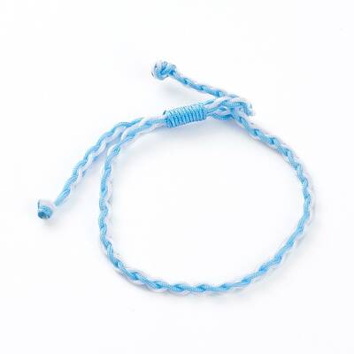 Adjustable Two Tone Nylon Cord Braided Bracelets