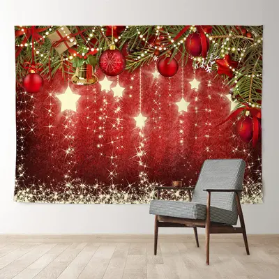 Aperturee Burgundy Glitter Ball Holiday Christmas Backdrop