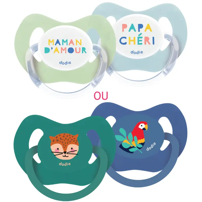 Dodie Physiological Pacifier - +18 months - Blue/Green (Random Patterns) P78