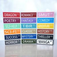 Book Genre Street Signs - 3D Printed Matte PLA Decor for Bookshelves & Reading Nooks - 18+ Genres Available - Perfect Gift fo...