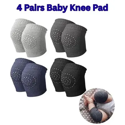 4 Pairs Baby Crawling Knee Pads – Anti-Slip Toddler Knee Sleeves for Protection & Warmth, Soft Elastic Leg Warmers for Infa...