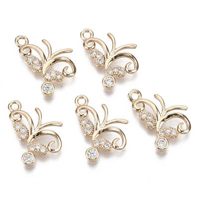 Brass Micro Pave Cubic Zirconia Pendants
