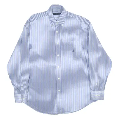 NAUTICA Mens Shirt Blue Striped Long Sleeve L
