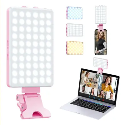 USB Rechargeable Portable Selfie Light, 80LEDs Clip-on Phone Light, Selfie Light for iPhone, Phone, iPad, Laptop, Makeup, Li...