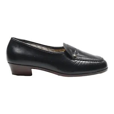 OTAFUKU Loafer Shoes Black Leather Womens UK 2