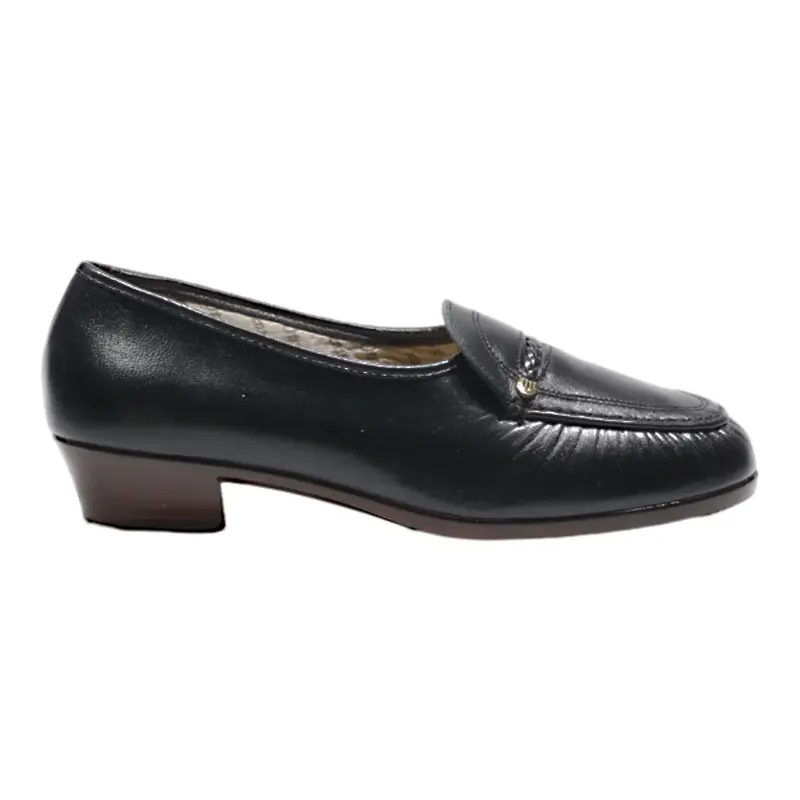 OTAFUKU Loafer Shoes Black Leather Womens UK 2