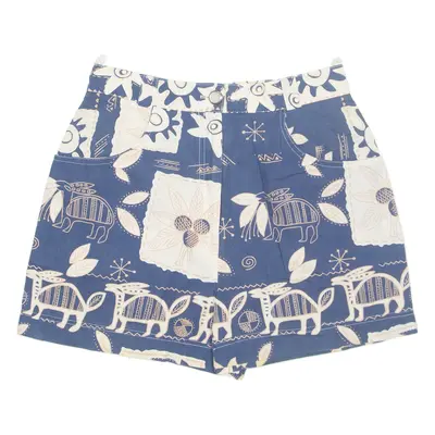 Womens Chino Shorts Blue 90s Floral S W27