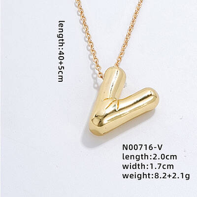 Stainless Steel Party Balloon Letter Pendant Cable Chain Necklaces for Women