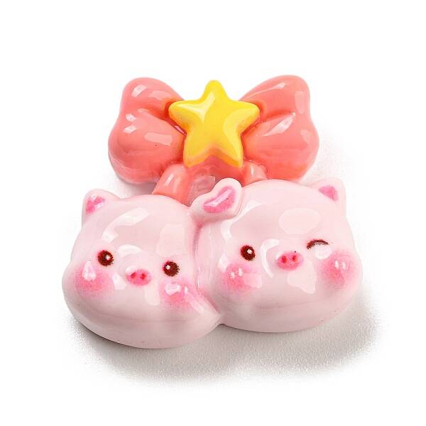Pig Theme Opaque Resin Cabochons