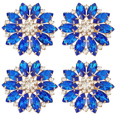 4Pcs Alloy Rhinestone Shank Buttons