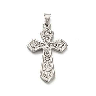 304 Stainless Steel Charms with Rhinestone