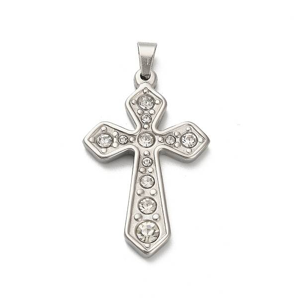 304 Stainless Steel Charms with Rhinestone