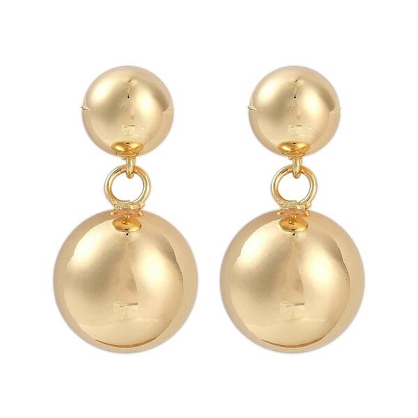 Smooth Spherical Geometric Brass Dangle Earrings for Women