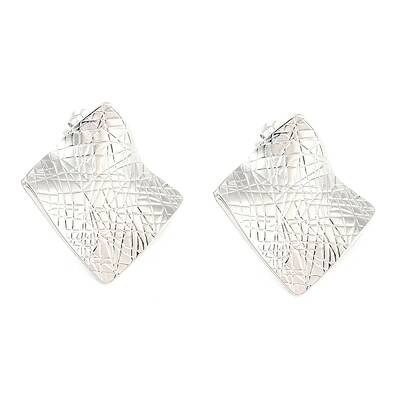 Rack Plating Brass Twist Rhombus Stud Earrings