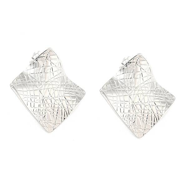Rack Plating Brass Twist Rhombus Stud Earrings