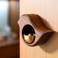 Wooden Entrance Doorbell, Decorative Cute Cartoon Bird Design Chimes Decoration Reminder Bell, Modern Room Wall Decor for Hom...