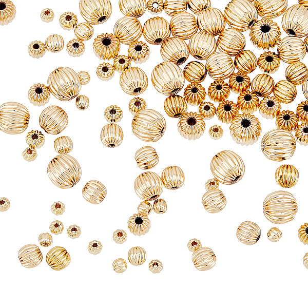 120Pcs 6 Style Brass Groove Bead