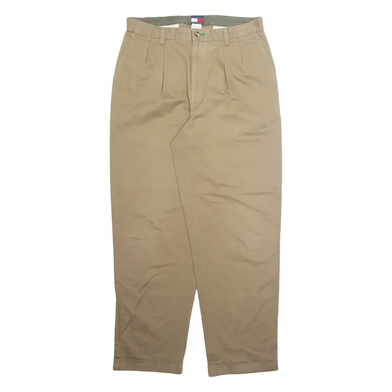 TOMMY HILFIGER Chino Mens Trousers Beige Regular Straight W34 L32