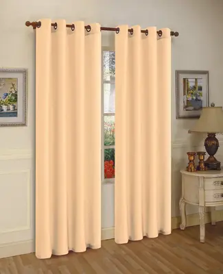 J&V TEXTILES 2 Panels Solid Grommet Faux Silk Window Curtain Drapes Treatment in 84\