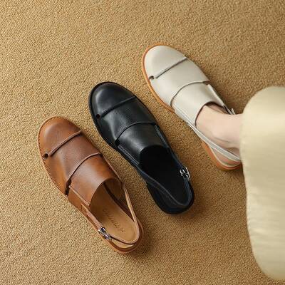 CHIKO Irakusne Round Toe Block Heels Slingback Shoes