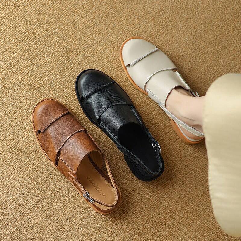 CHIKO Irakusne Round Toe Block Heels Slingback Shoes