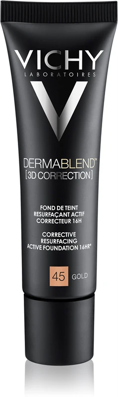 Vichy Dermablend 3D Correction Smoothing Foundation Concealer SPF 25 Color 45 Gold 30 ml